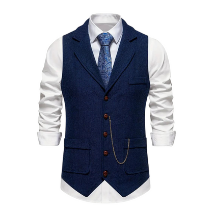 Men's Suit Waistcoat – Sleeveless Buttoned