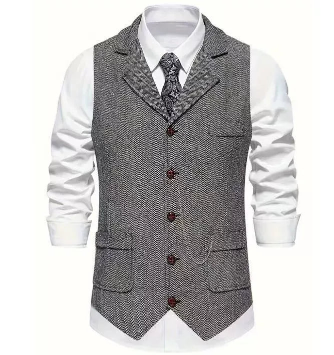 Men's Suit Waistcoat – Sleeveless Buttoned