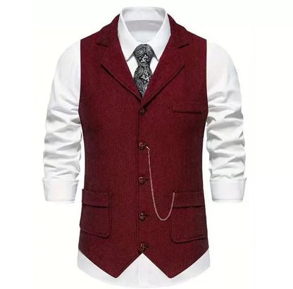 Men's Suit Waistcoat – Sleeveless Buttoned
