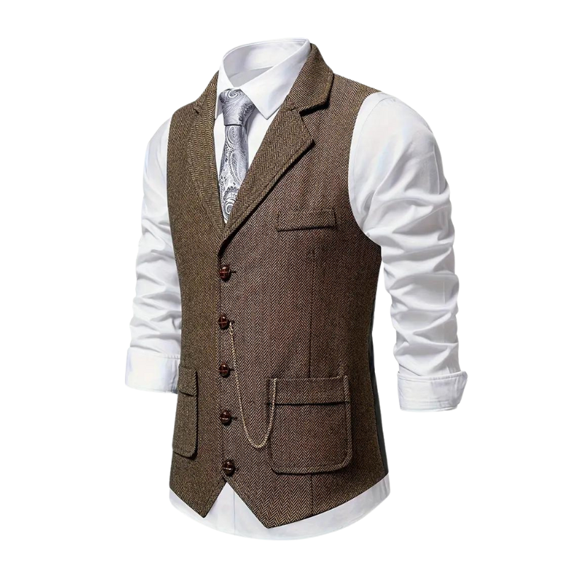 Men's Suit Waistcoat – Sleeveless Buttoned