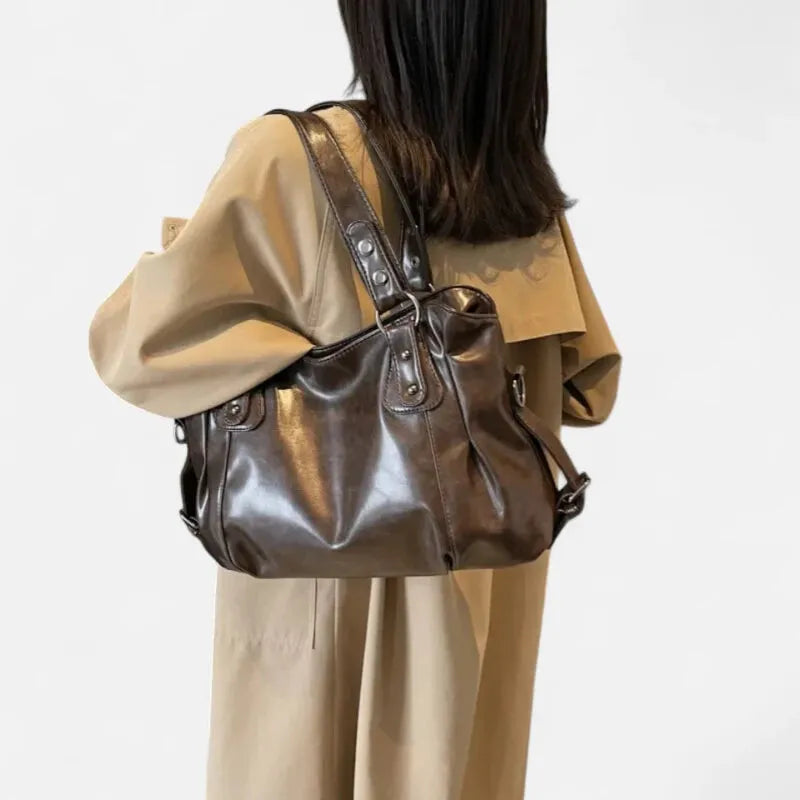 Grand Sac à Main Rétro Femme Souple – Sac Bandoulière pour Cours