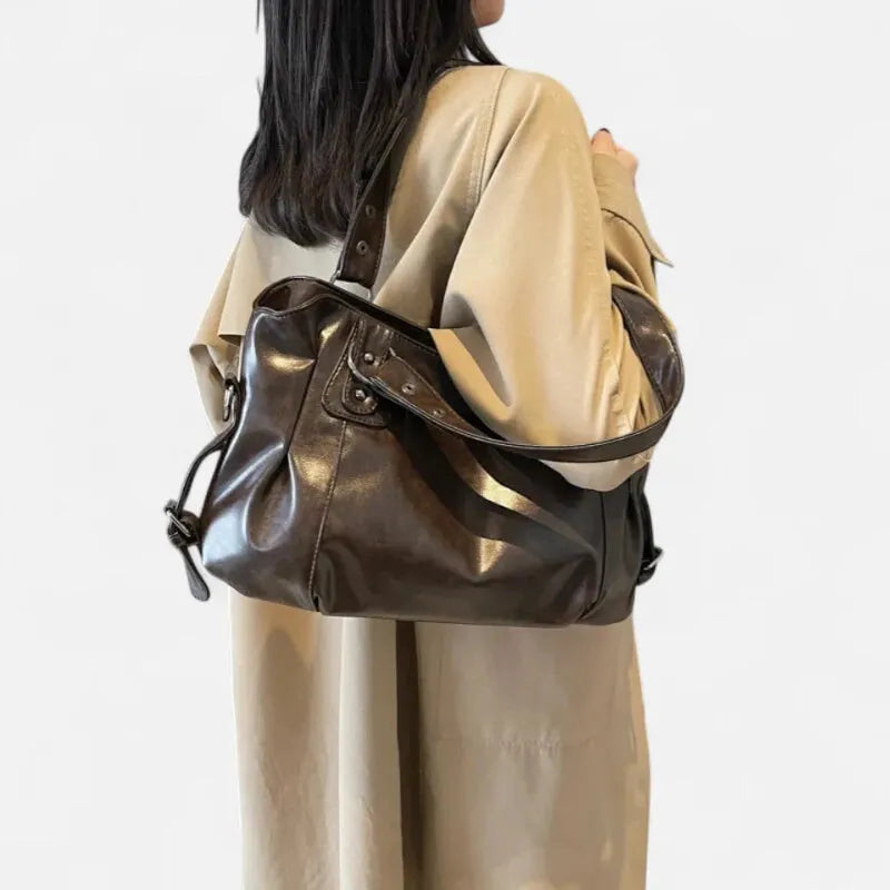Grand Sac à Main Rétro Femme Souple – Sac Bandoulière pour Cours
