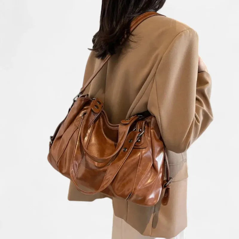 Grand Sac à Main Rétro Femme Souple – Sac Bandoulière pour Cours