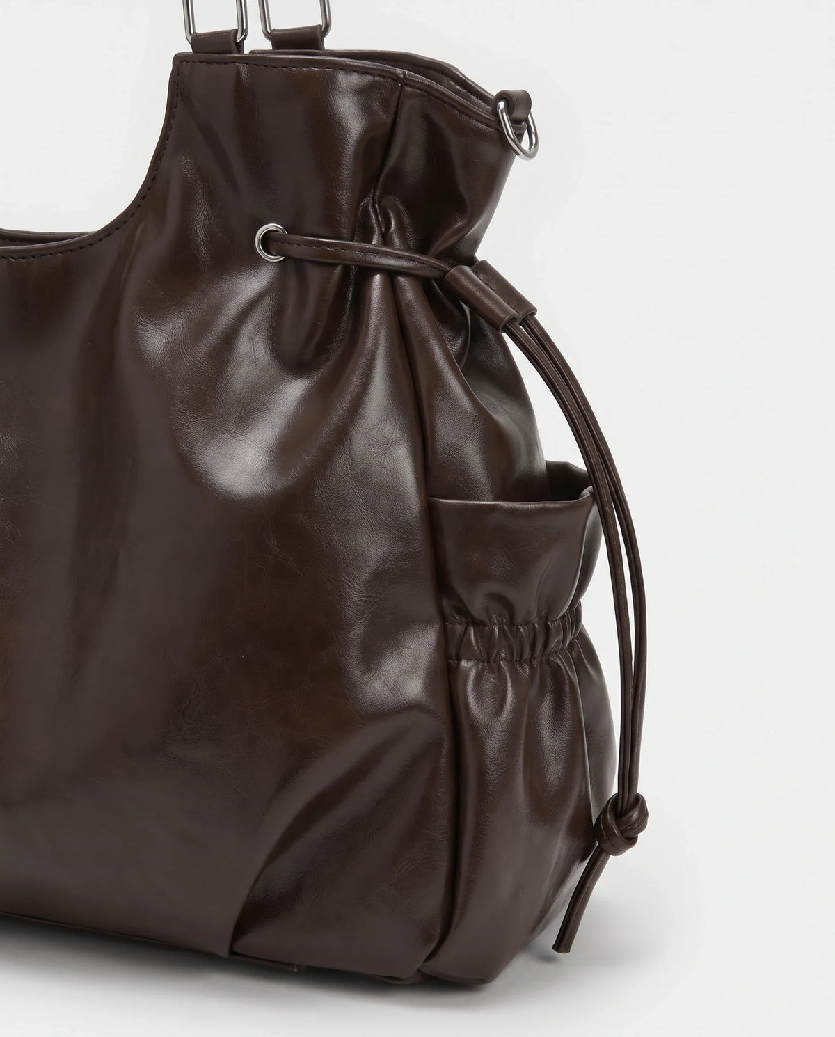 Women's Large Faux Leather Hobo Bag – School Bag with Charm