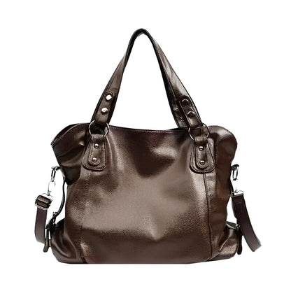 Women's Large Pebbled Faux Leather Handbag – Crossbody Bag