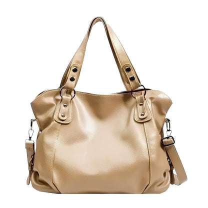 Women's Large Pebbled Faux Leather Handbag – Crossbody Bag