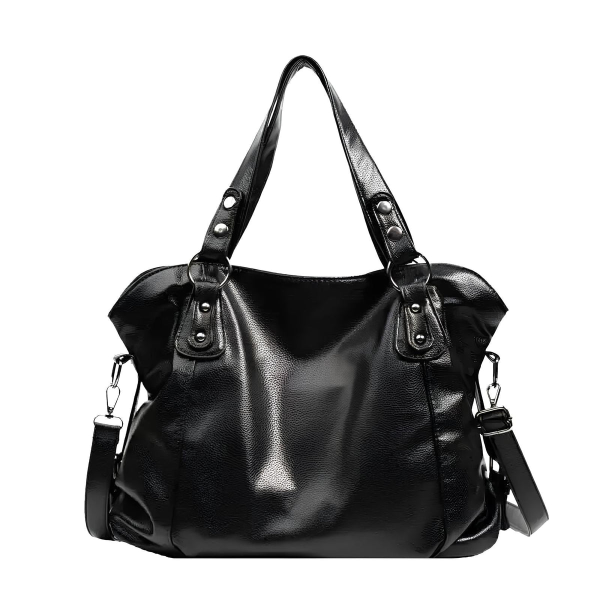 Women's Large Pebbled Faux Leather Handbag – Crossbody Bag