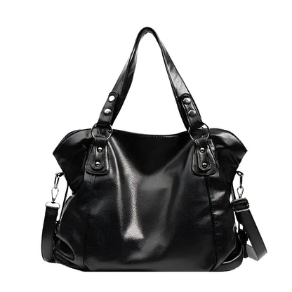 Women's Large Pebbled Faux Leather Handbag – Crossbody Bag
