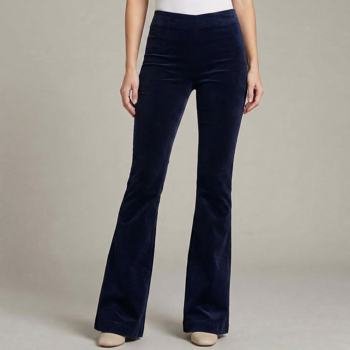 Women's High-Waist Stretch Flared Pants Full-Length