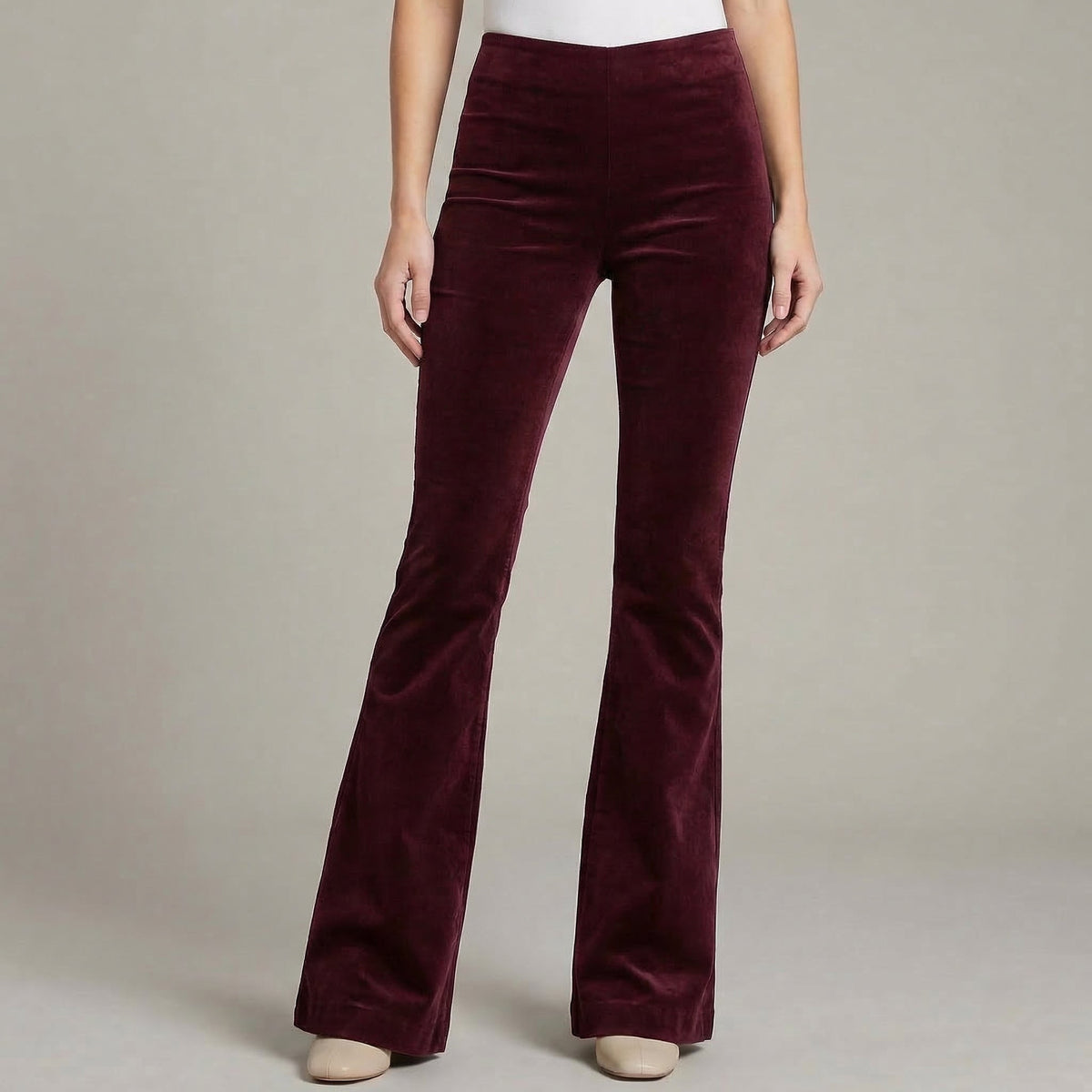 Women's High-Waist Stretch Flared Pants Full-Length