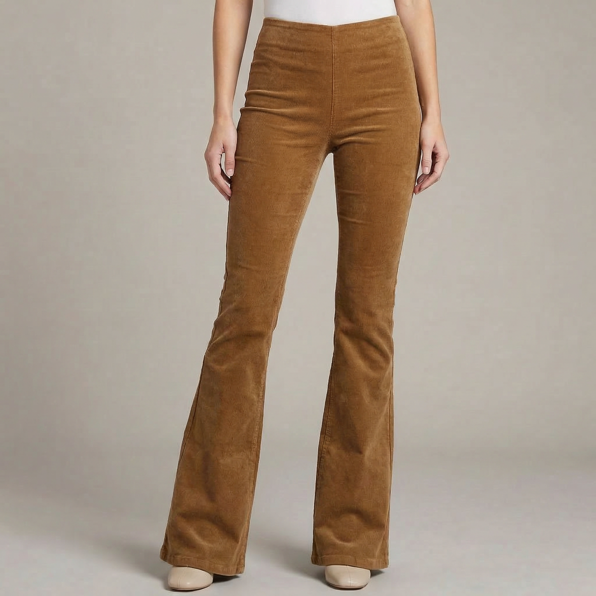 Women's High-Waist Stretch Flared Pants Full-Length