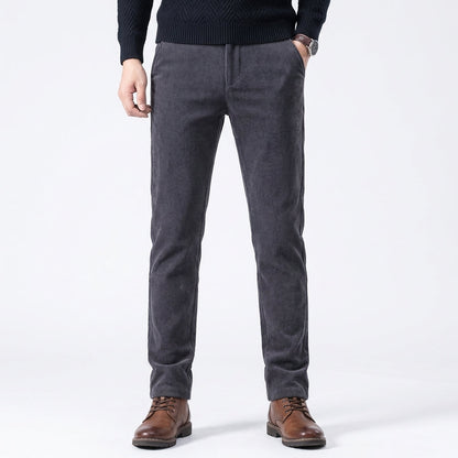 Men's Stretch Corduroy Straight-Leg Pants Full-Length