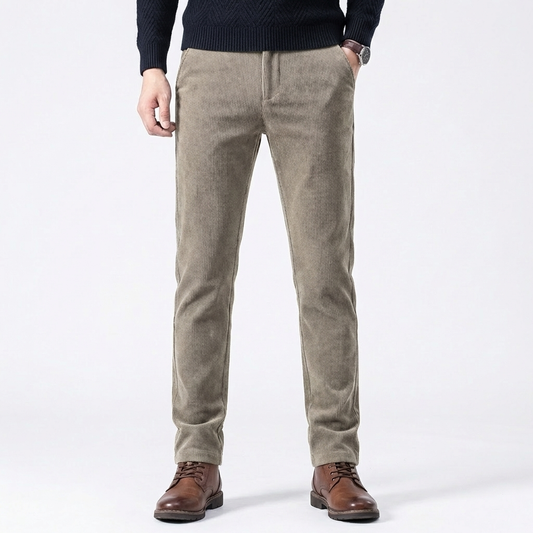 Men's Stretch Corduroy Straight-Leg Pants Full-Length