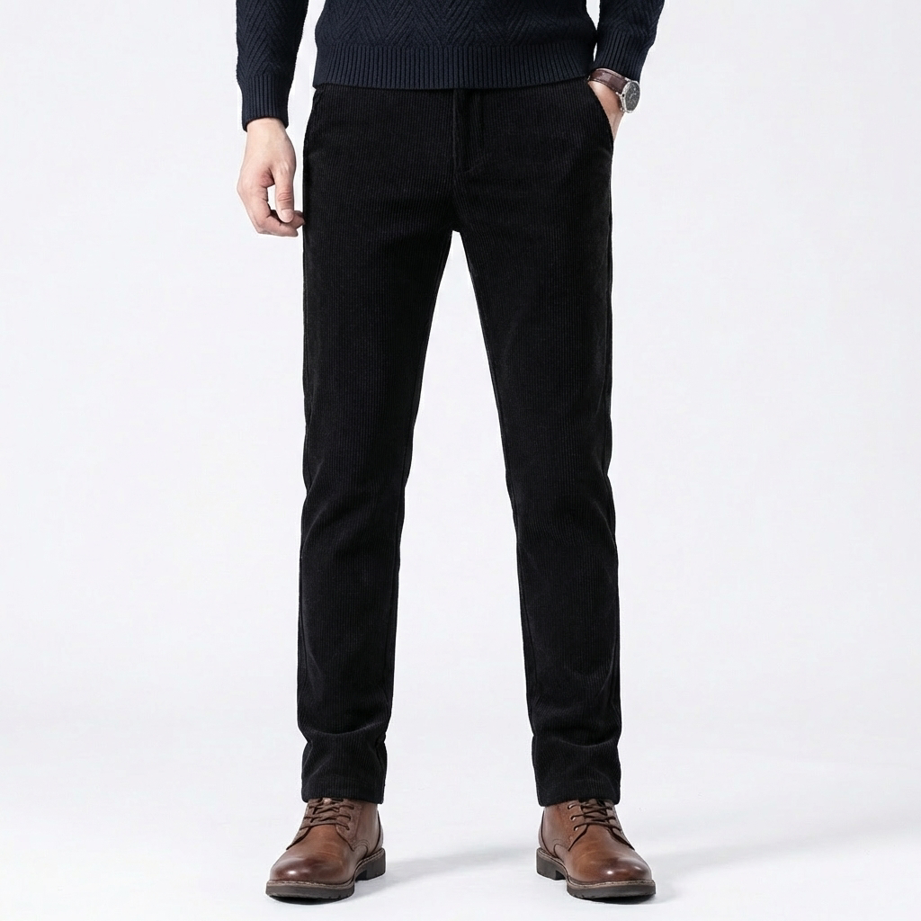 Men's Stretch Corduroy Straight-Leg Pants Full-Length