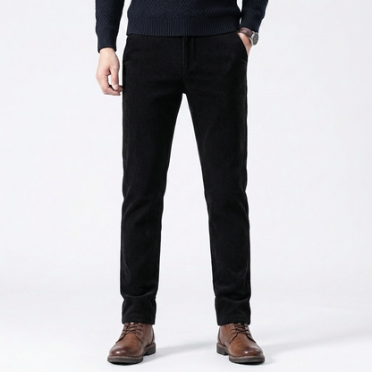 Men's Stretch Corduroy Straight-Leg Pants Full-Length