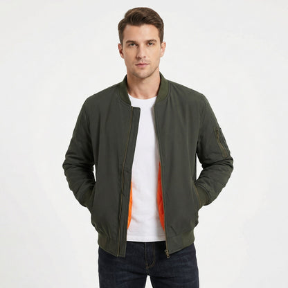 Men's Bomber Jacket – MA-1 Flight Jacket with Contrast Quilted Lining