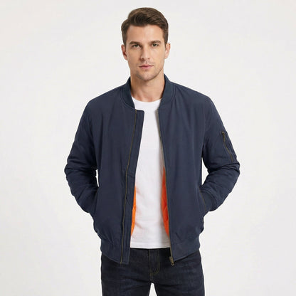 Men's Bomber Jacket – MA-1 Flight Jacket with Contrast Quilted Lining