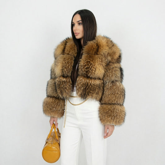 Women’s Faux Fur Boxed Panel Jacket