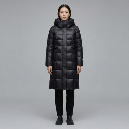 Women's Over The Knee Hooded Long Quilted Puffer Coat