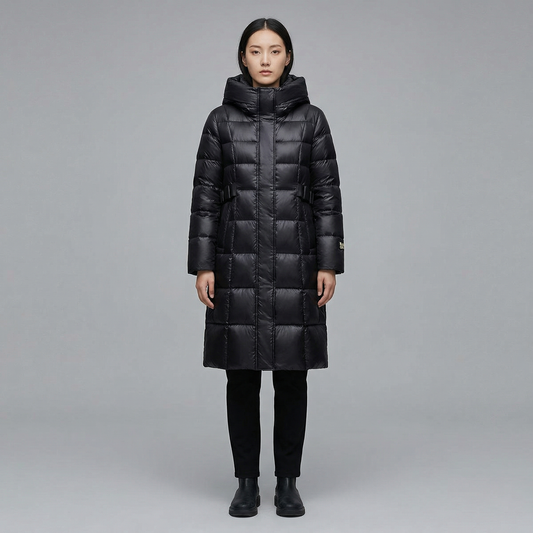 Women's Over The Knee Hooded Long Quilted Puffer Coat