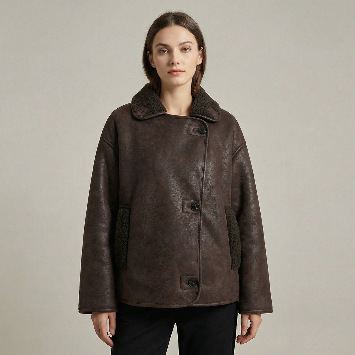 Women's Double Collar Quilted Oversized Winter Coat