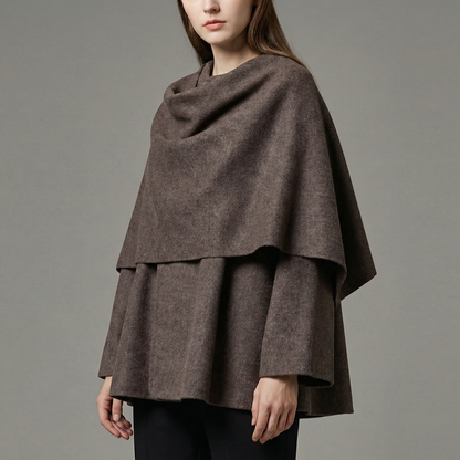 Women's Knit Oversized Raglan Sleeve Poncho Cape Cardigan