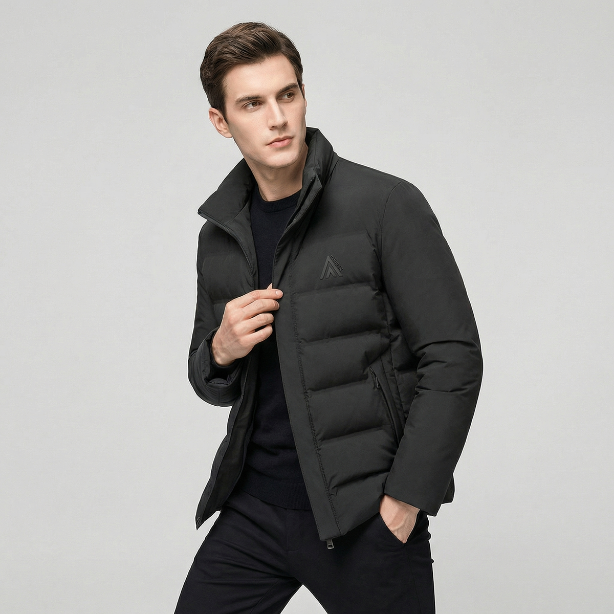 Men's Stand Collar Cotton Padded Puffer Winter Coat