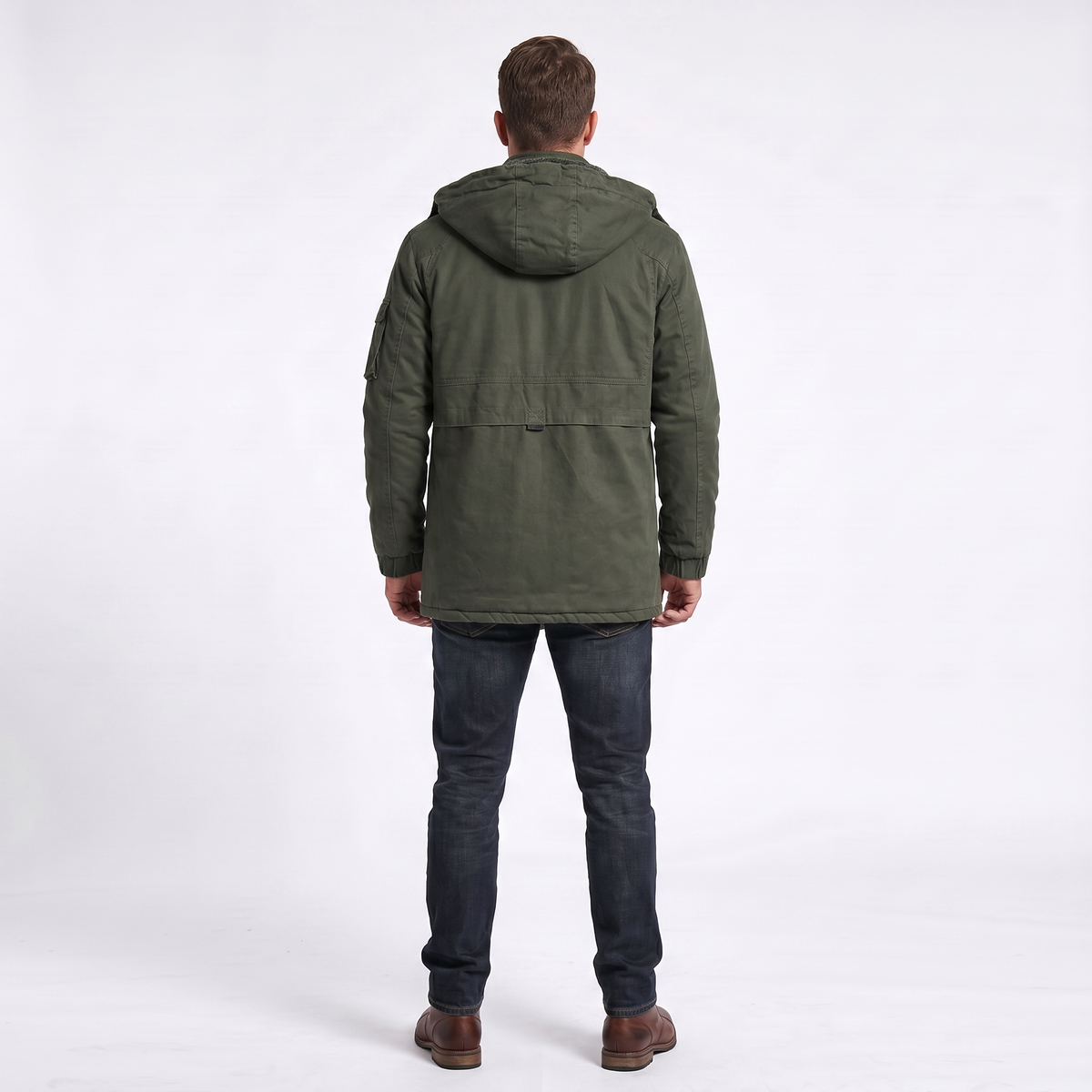 Men's Fleece Lined Hooded Zip Trench Coat – Warm Winter Jacket