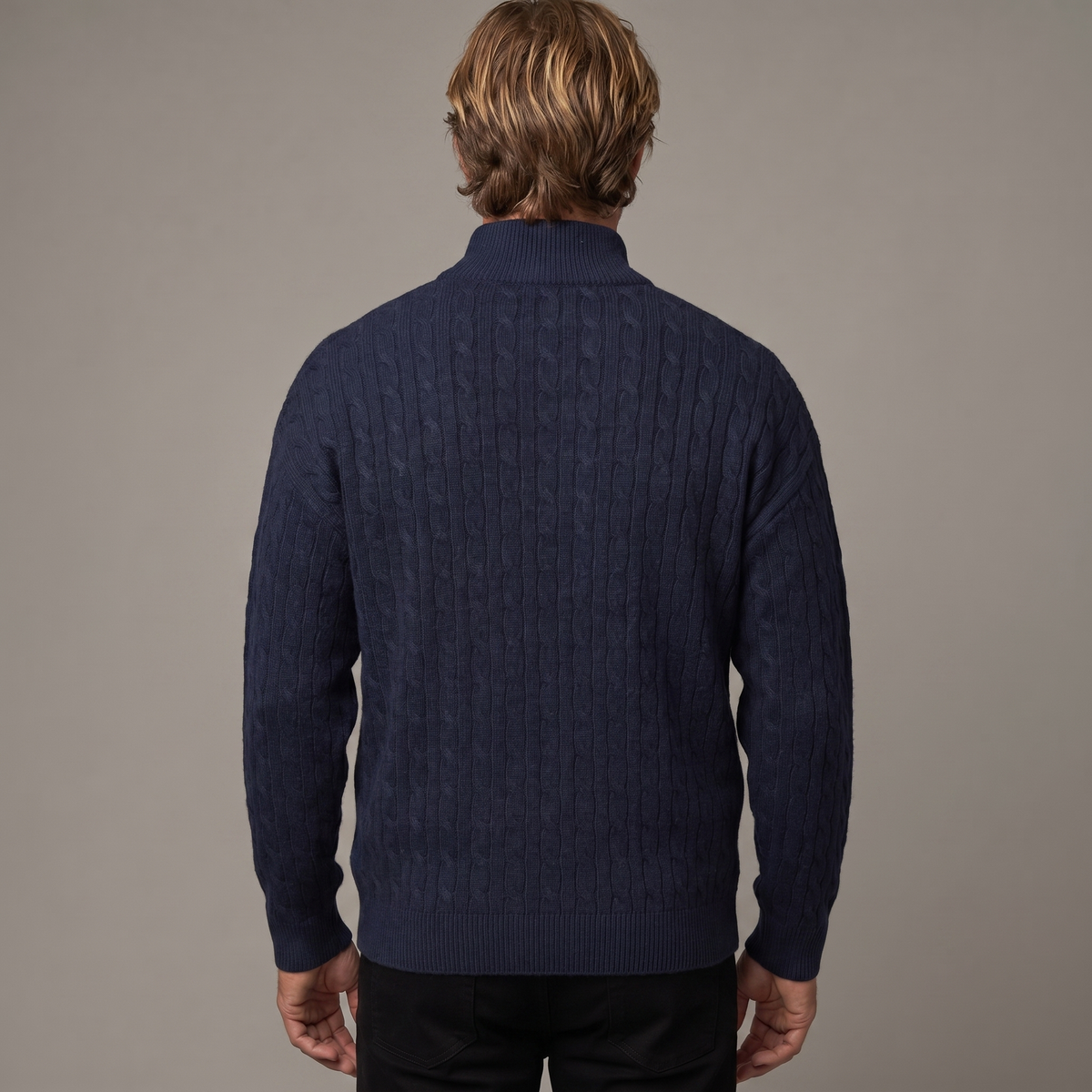 Men's Cable Knit Full Zip Winter Cardigan