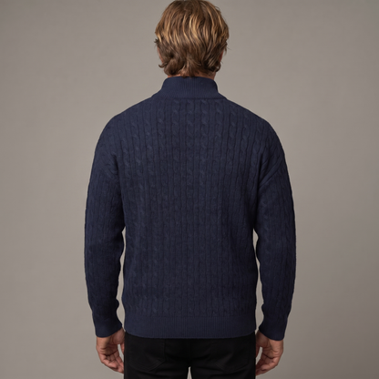 Men's Cable Knit Full Zip Winter Cardigan