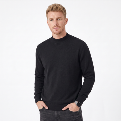 Men's Slim-Fit Wool Mock-Neck Sweater Hip-Length