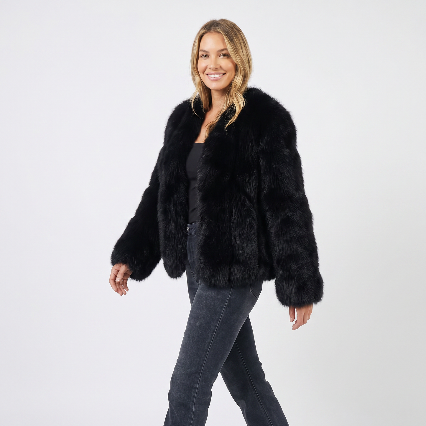 Women's Faux Fur Cardigan Coat