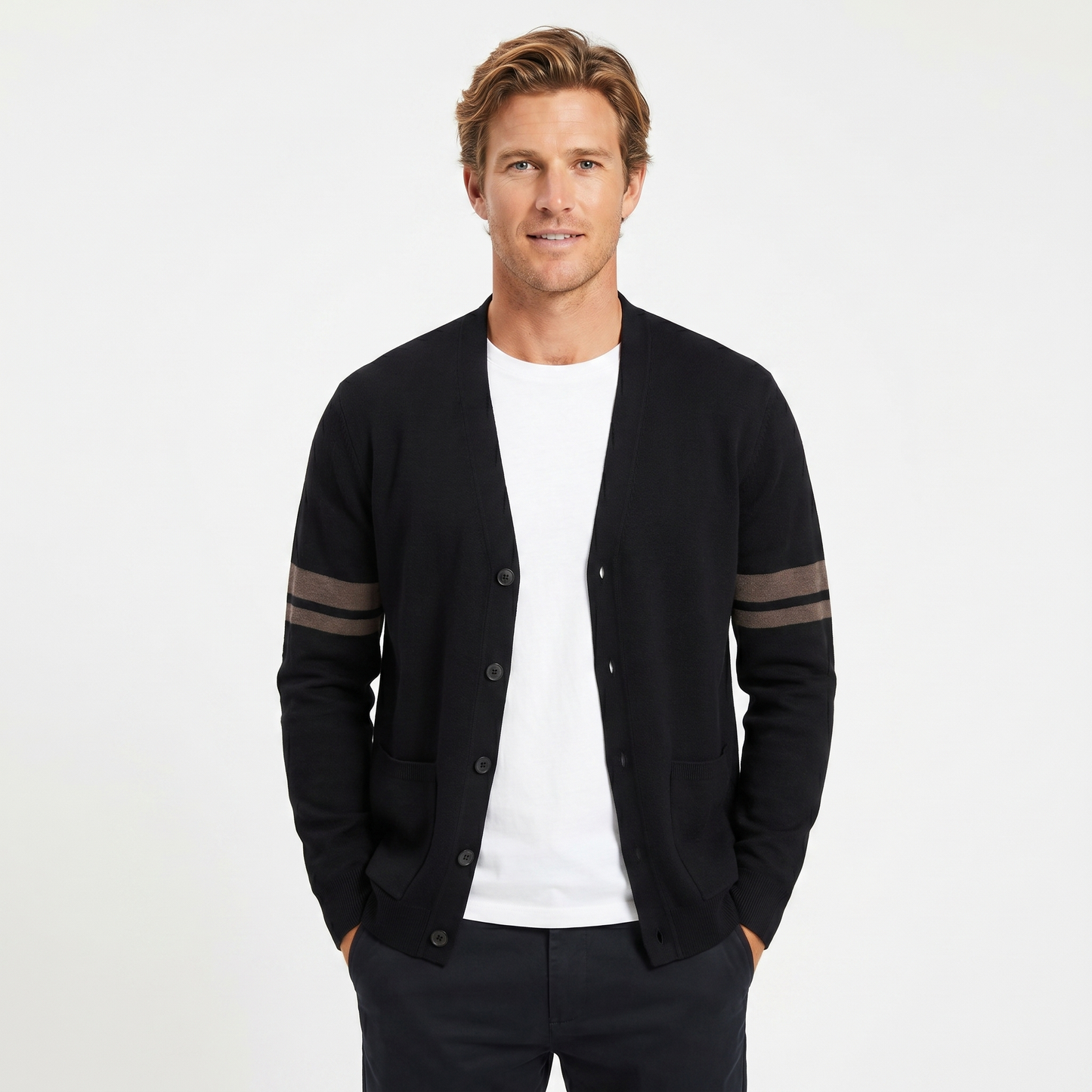 Men's Winter V-Neck Wool Premium Cardigan