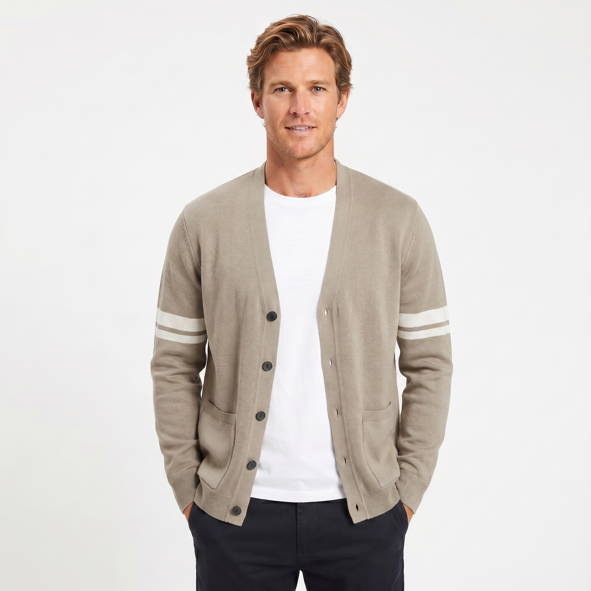 Men's Winter V-Neck Wool Premium Cardigan