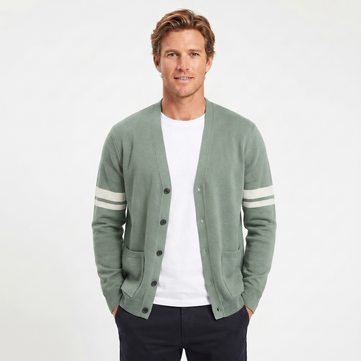 Men's Winter V-Neck Wool Premium Cardigan