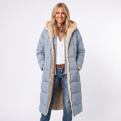 Women's Oversized Solid Hooded Longline Cotton Coat