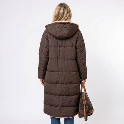 Women's Oversized Solid Hooded Longline Cotton Coat