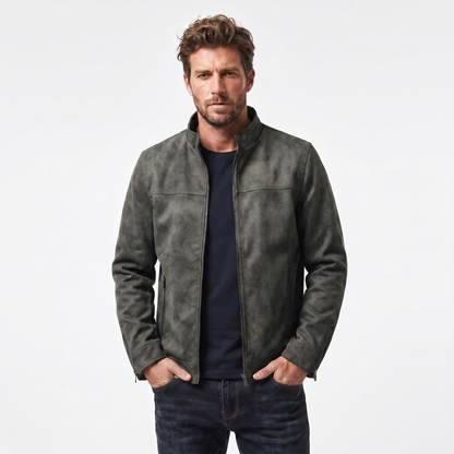 Men's Vintage Distressed Leather Bomber Jacket
