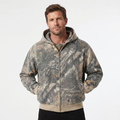 Men's Zip-Up Camouflage Hooded Jacket