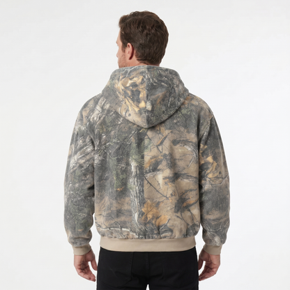Men's Zip-Up Camouflage Hooded Jacket