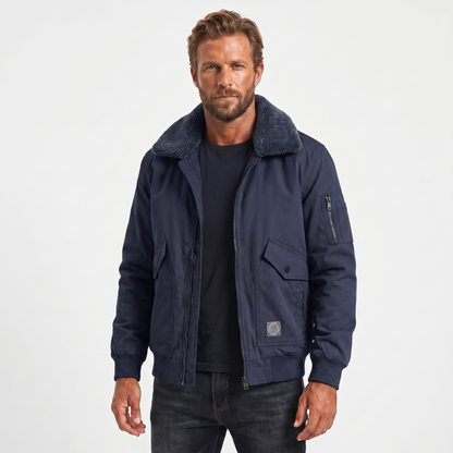 Men's Sherpa Lined Windproof Bomber Jacket