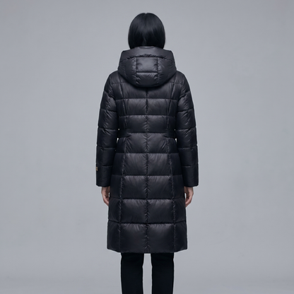 Women's Over The Knee Hooded Long Quilted Puffer Coat