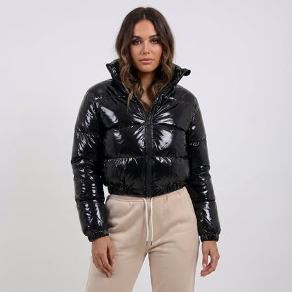 Women's Glossy Cropped Puffer Jacket