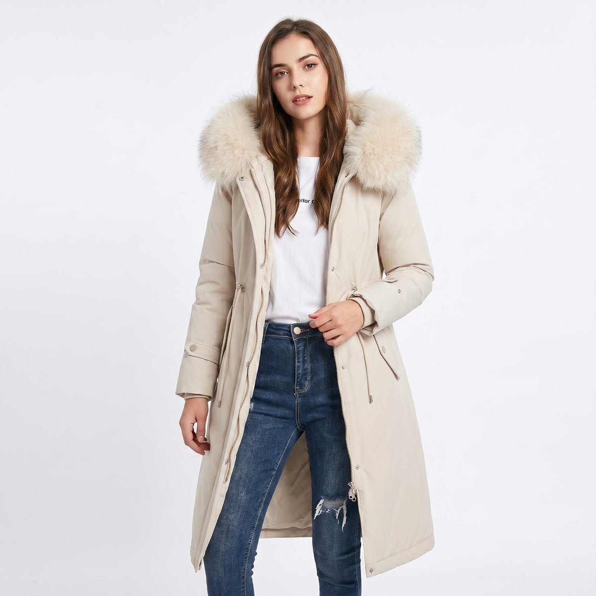 Women's Detachable Luxe Fur Winter Jacket