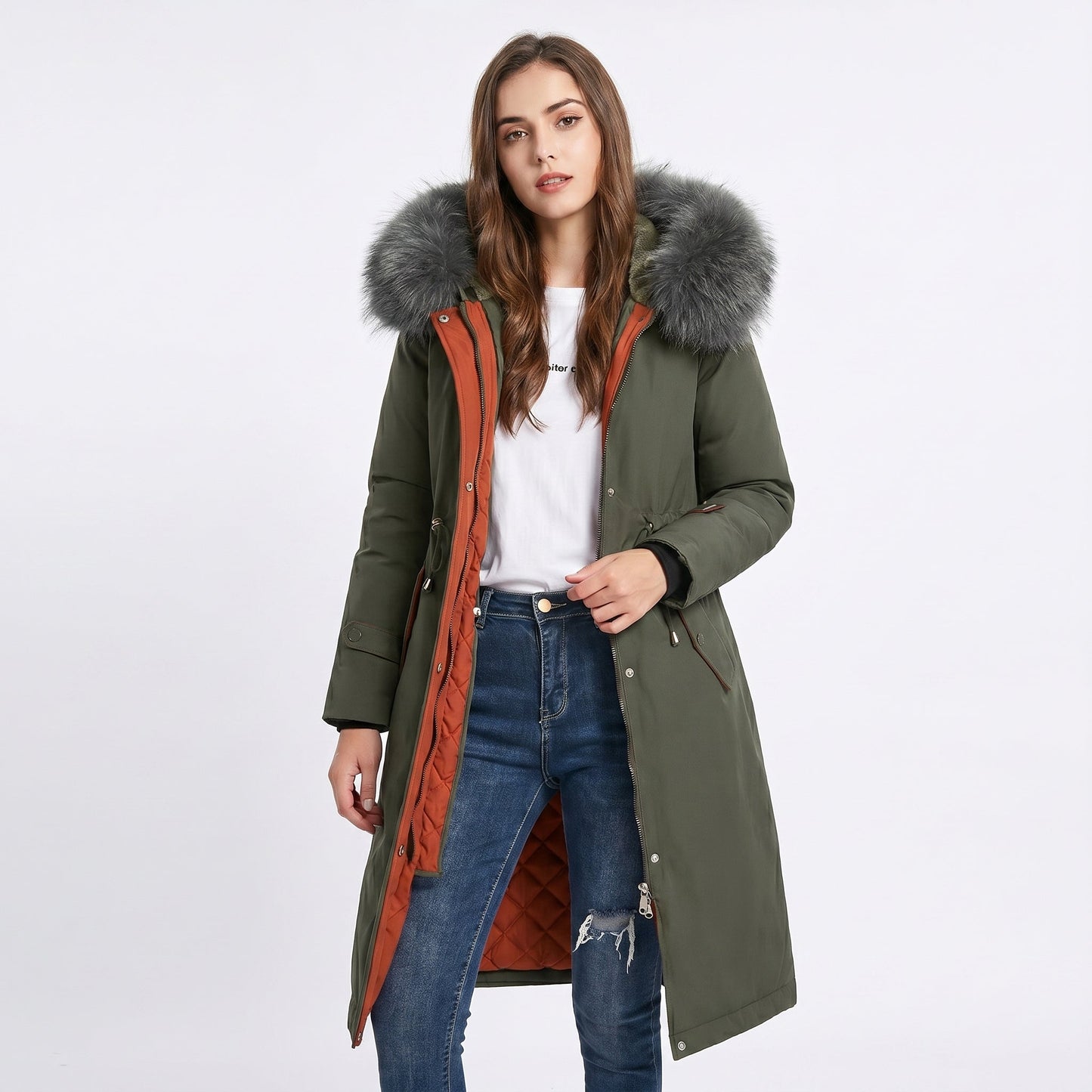 Women's Detachable Luxe Fur Winter Jacket