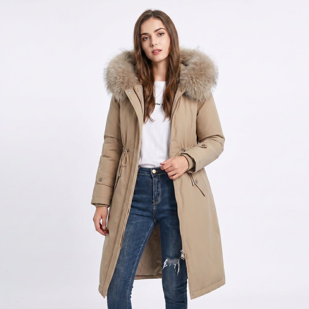 Women's Detachable Luxe Fur Winter Jacket