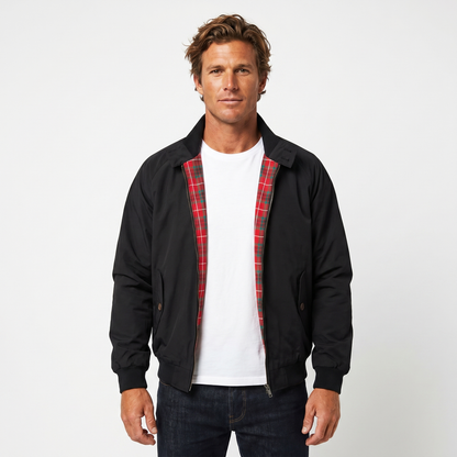 Mens Lightweight Casual Jacket – Tartan Lined Harrington
