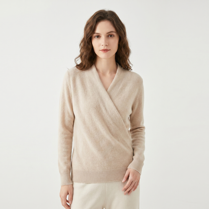 Crossover Jumper Womens – Soft Knit V Neck Wrap Front