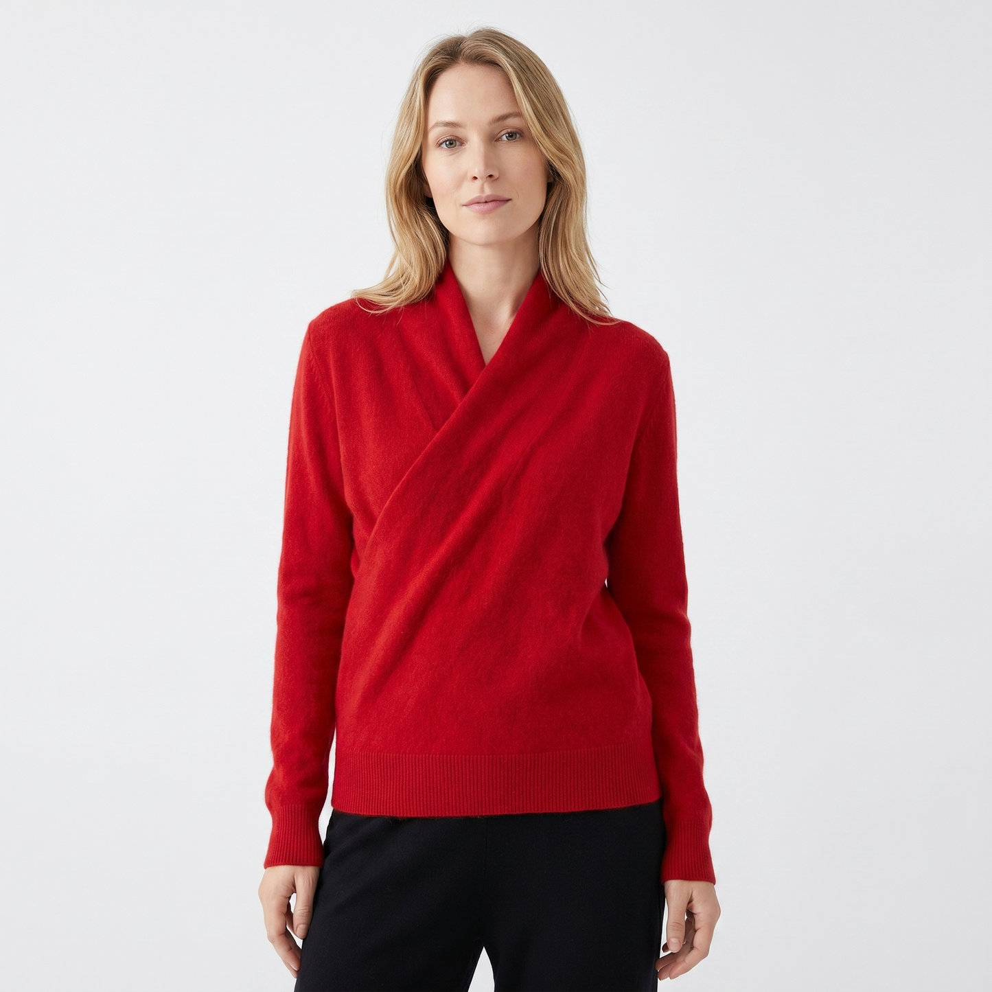 Crossover Jumper Womens – Cashmere V Neck Wrap Front