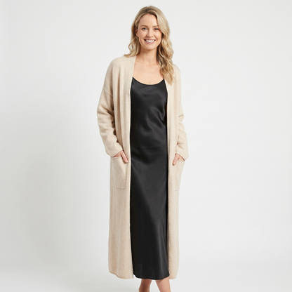 Womens Long Cardigan – Soft Knit Open Front Drape